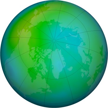 Arctic ozone map for 2010-10